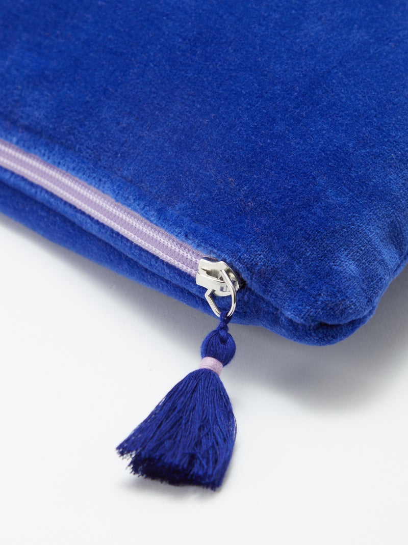 Fodera per cuscino in velluto (45 x 45 cm) BLU - Kiabi