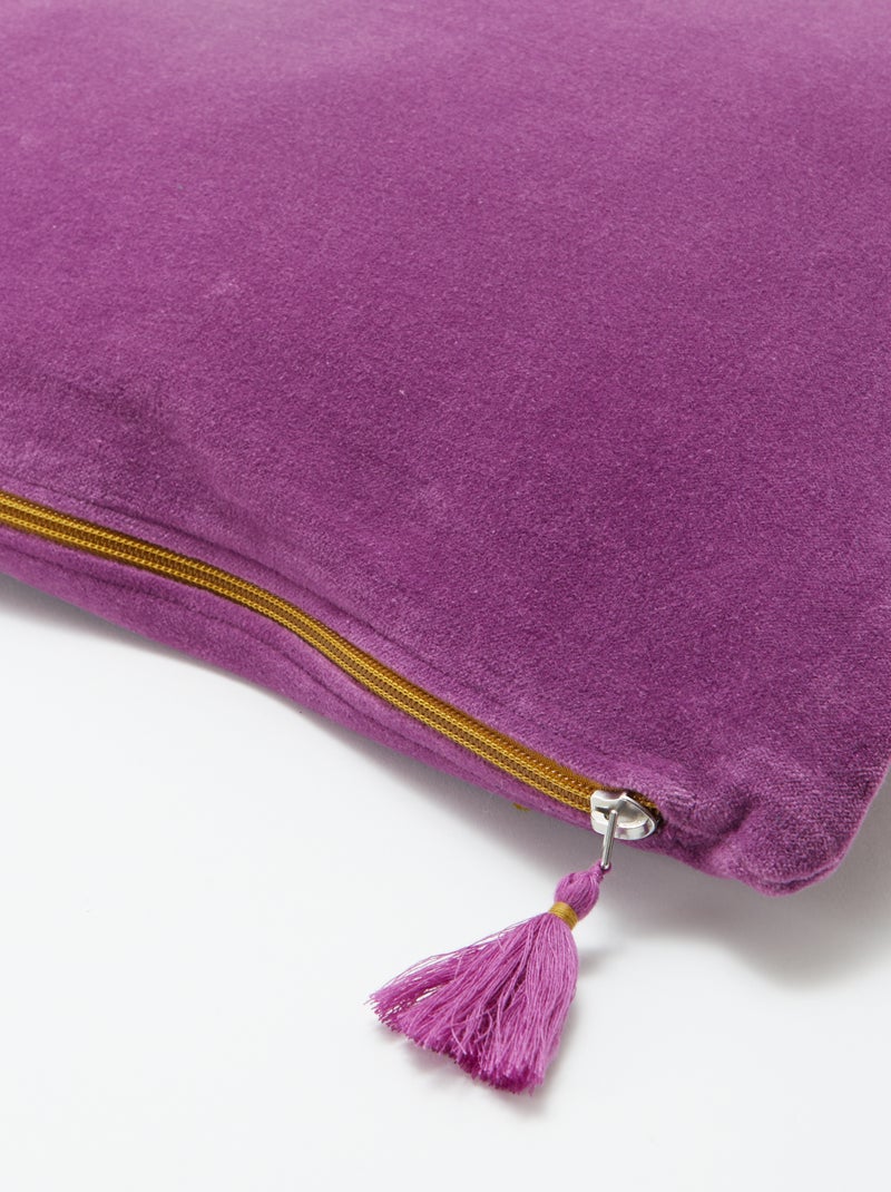 Fodera per cuscino in velluto (45 x 45 cm) viola - Kiabi
