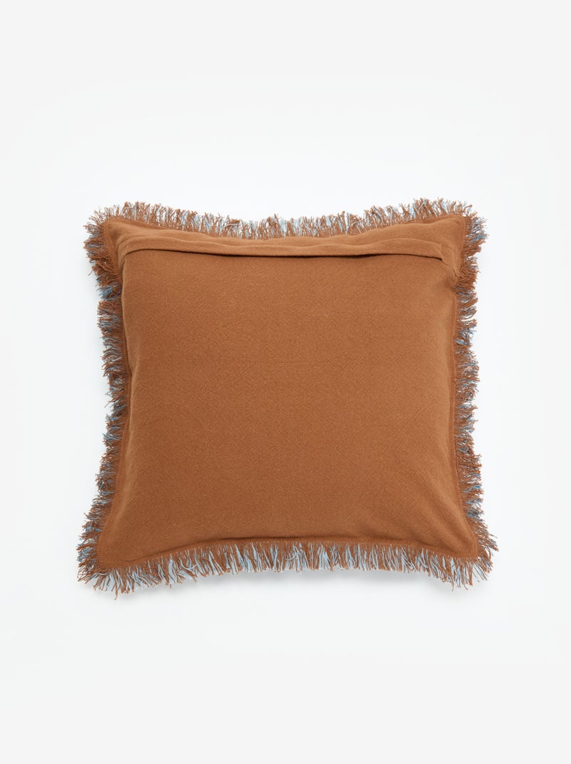 Fodera per cuscino quadrata con frange 45 x 45 cm Marrone - Kiabi