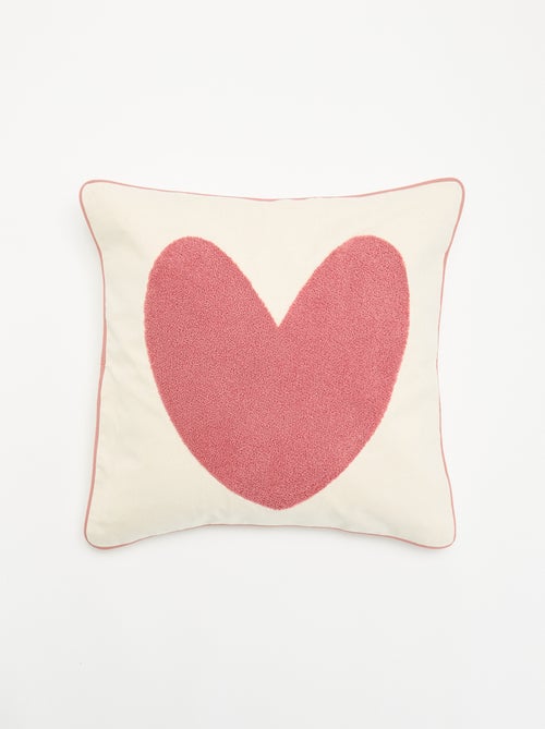 Fodera per cuscino quadrata con motivo 'cuore' - Kiabi Fodera per cuscino quadrata con motivo 'cuore' - Kiabi