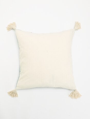 Fodera per cuscino quadrata con pompon