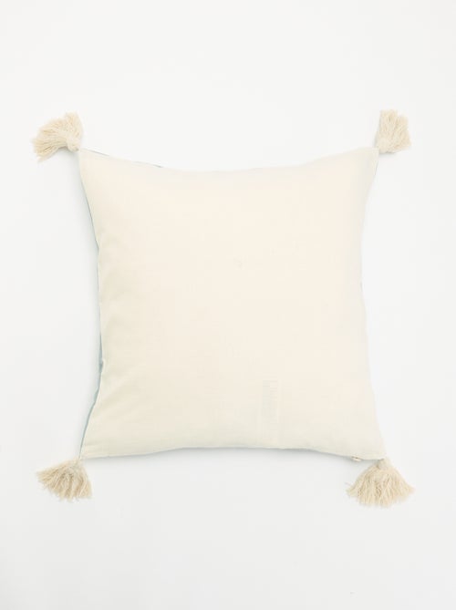 Fodera per cuscino quadrata con pompon - Kiabi Fodera per cuscino quadrata con pompon - Kiabi