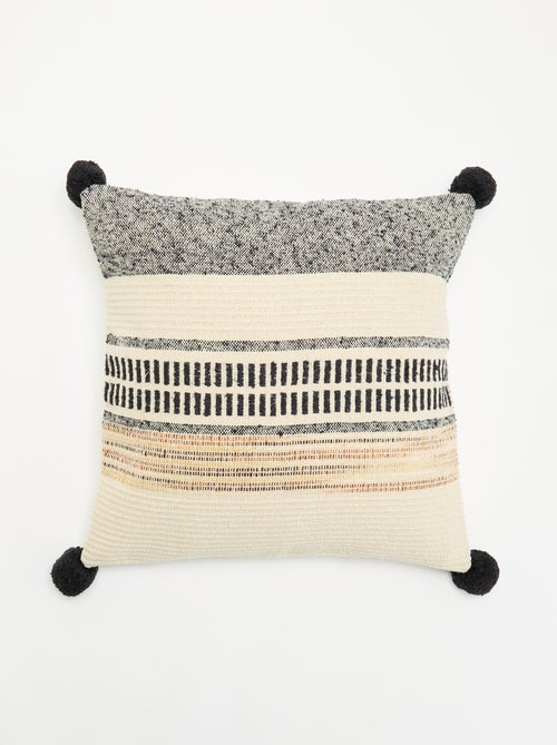 Fodera per cuscino quadrata con pompon - Kiabi