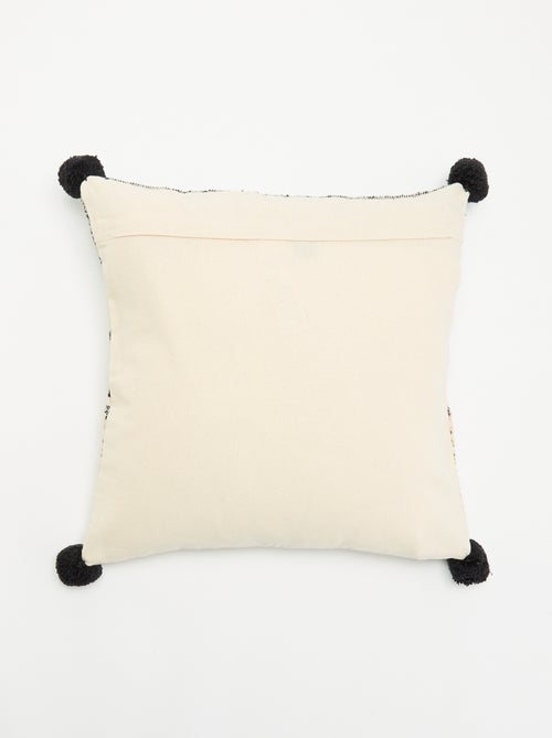 Fodera per cuscino quadrata con pompon - Kiabi