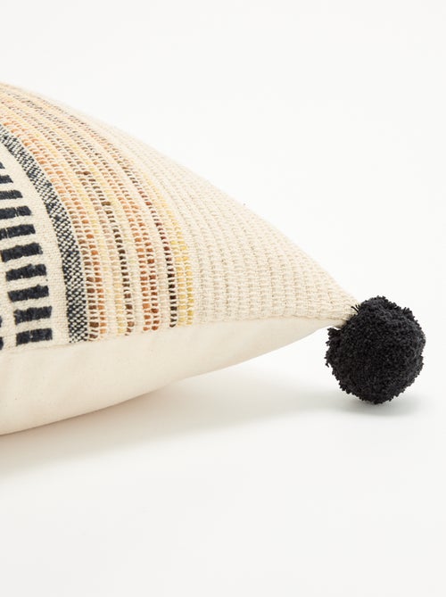 Fodera per cuscino quadrata con pompon - Kiabi