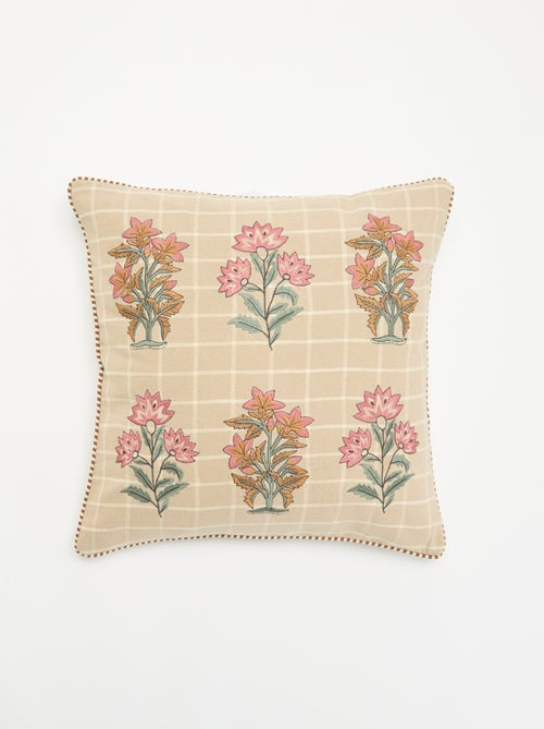 Fodera per cuscino quadrato con fiori ricamati - Kiabi Fodera per cuscino quadrato con fiori ricamati - Kiabi