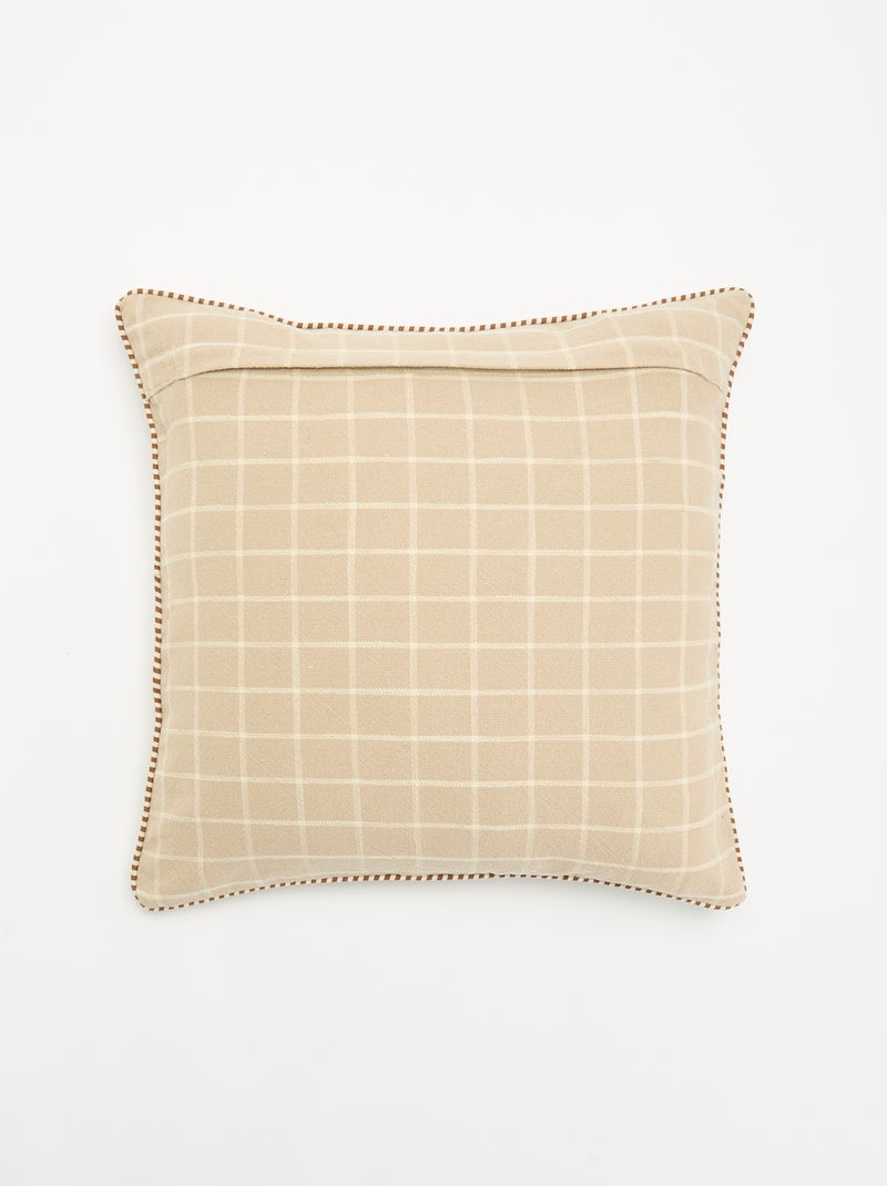Fodera per cuscino quadrato con fiori ricamati Beige - Kiabi