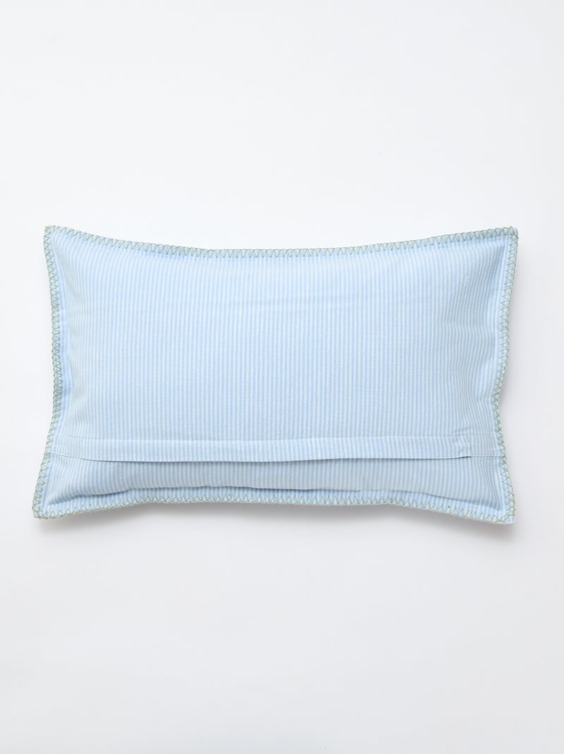 Fodera per cuscino ricamata Blu - Kiabi