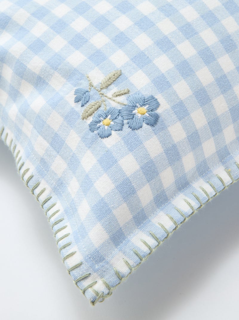 Fodera per cuscino ricamata Blu - Kiabi