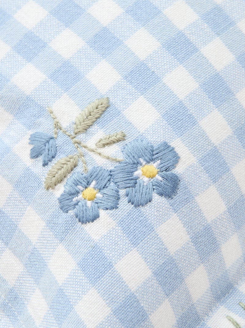 Fodera per cuscino ricamata Blu - Kiabi