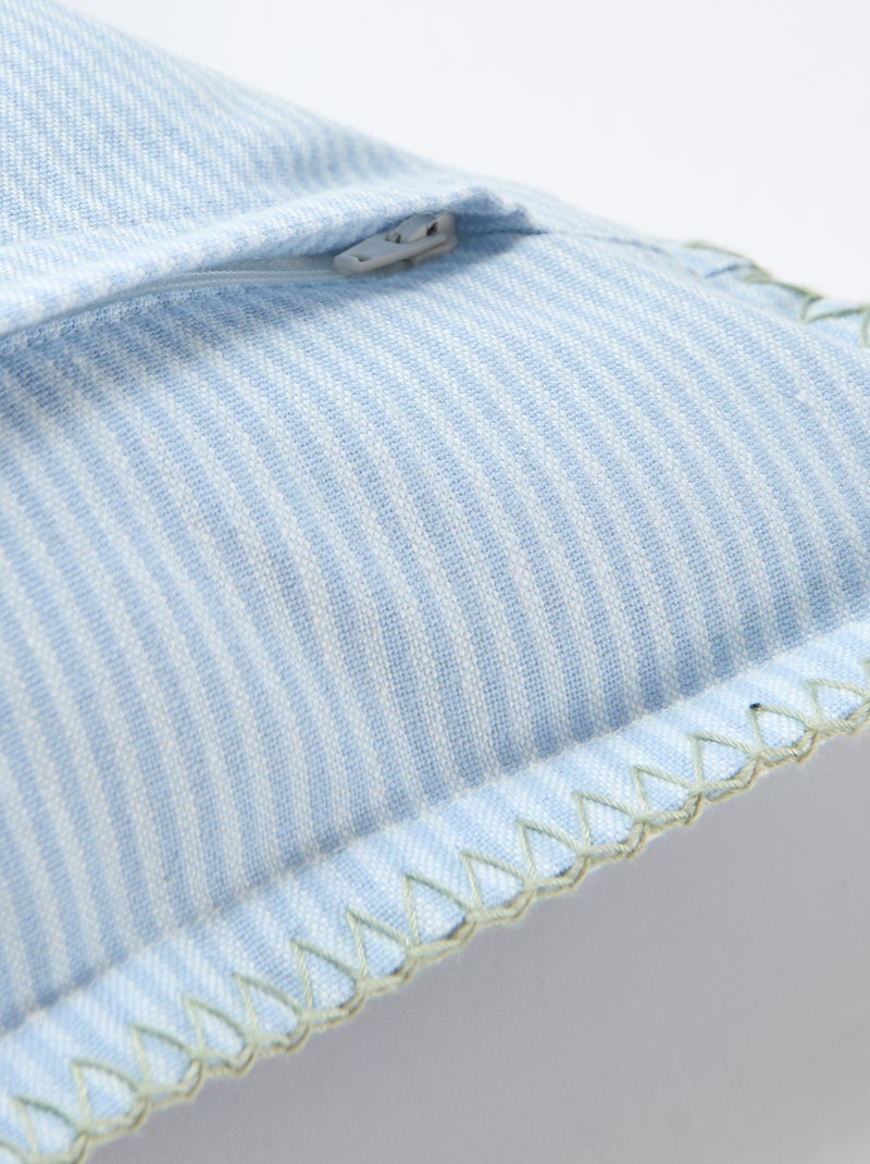 Fodera per cuscino ricamata Blu - Kiabi