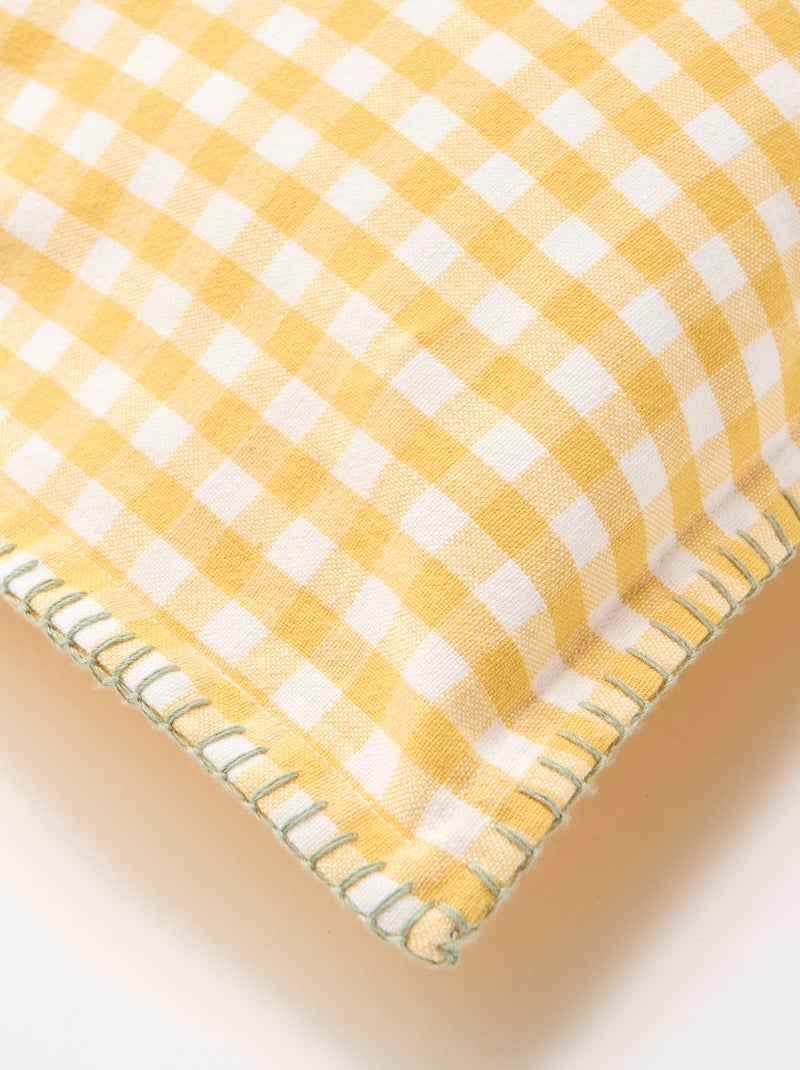 Fodera per cuscino ricamata Giallo - Kiabi