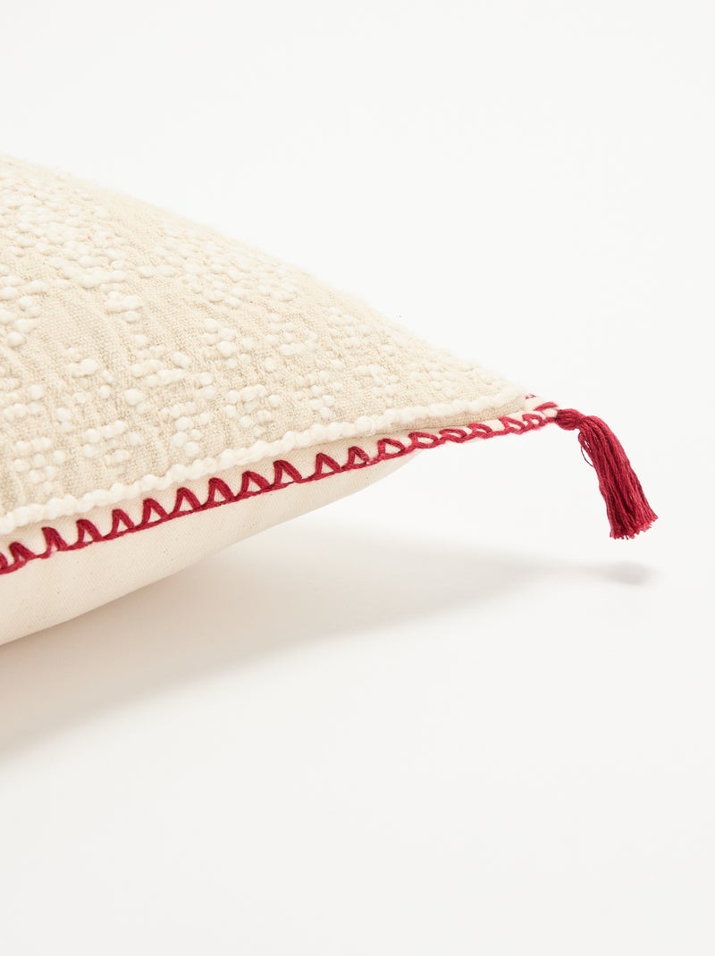 Fodera per cuscino ricamata natalizia - KIABI Home Bianco Ecru - Kiabi