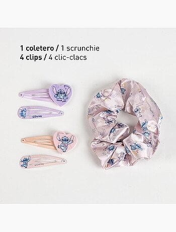 Forcine per capelli bambino Stitch: 4 forcine + 1 scrunchie
