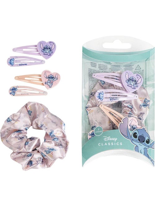 Forcine per capelli bambino Stitch: 4 forcine + 1 scrunchie - Kiabi