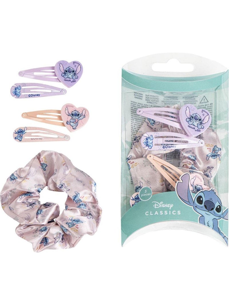 Forcine per capelli bambino Stitch: 4 forcine + 1 scrunchie Multicolore - Kiabi