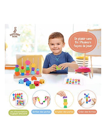 Forme in legno da impilare e ordinare - Gioco educativo | SUPERBE BEBE