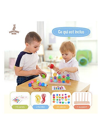 Forme in legno da impilare e ordinare - Gioco educativo | SUPERBE BEBE