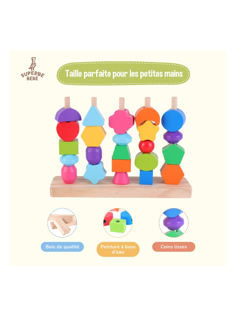 Forme in legno da impilare e ordinare - Gioco educativo | SUPERBE BEBE N/D - Kiabi