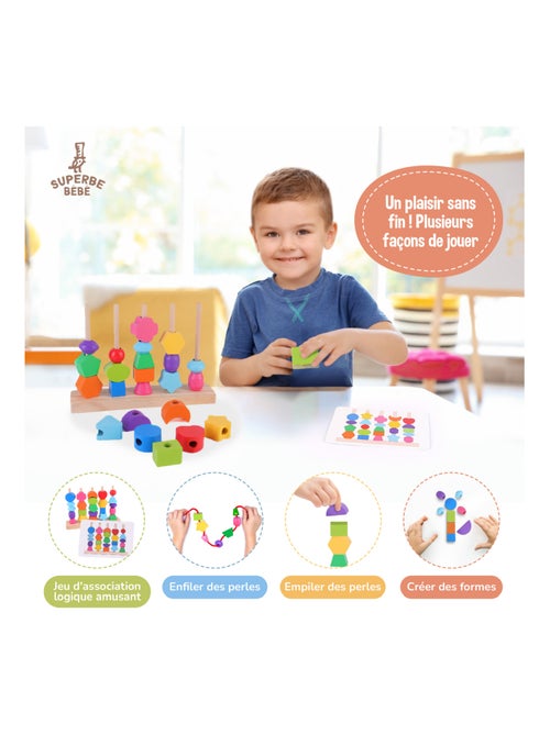 Forme in legno da impilare e ordinare - Gioco educativo | SUPERBE BEBE - Kiabi Forme in legno da impilare e ordinare - Gioco educativo | SUPERBE BEBE - Kiabi