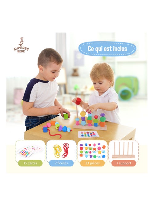 Forme in legno da impilare e ordinare - Gioco educativo | SUPERBE BEBE - Kiabi Forme in legno da impilare e ordinare - Gioco educativo | SUPERBE BEBE - Kiabi
