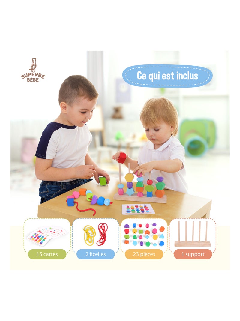 Forme in legno da impilare e ordinare - Gioco educativo | SUPERBE BEBE N/D - Kiabi
