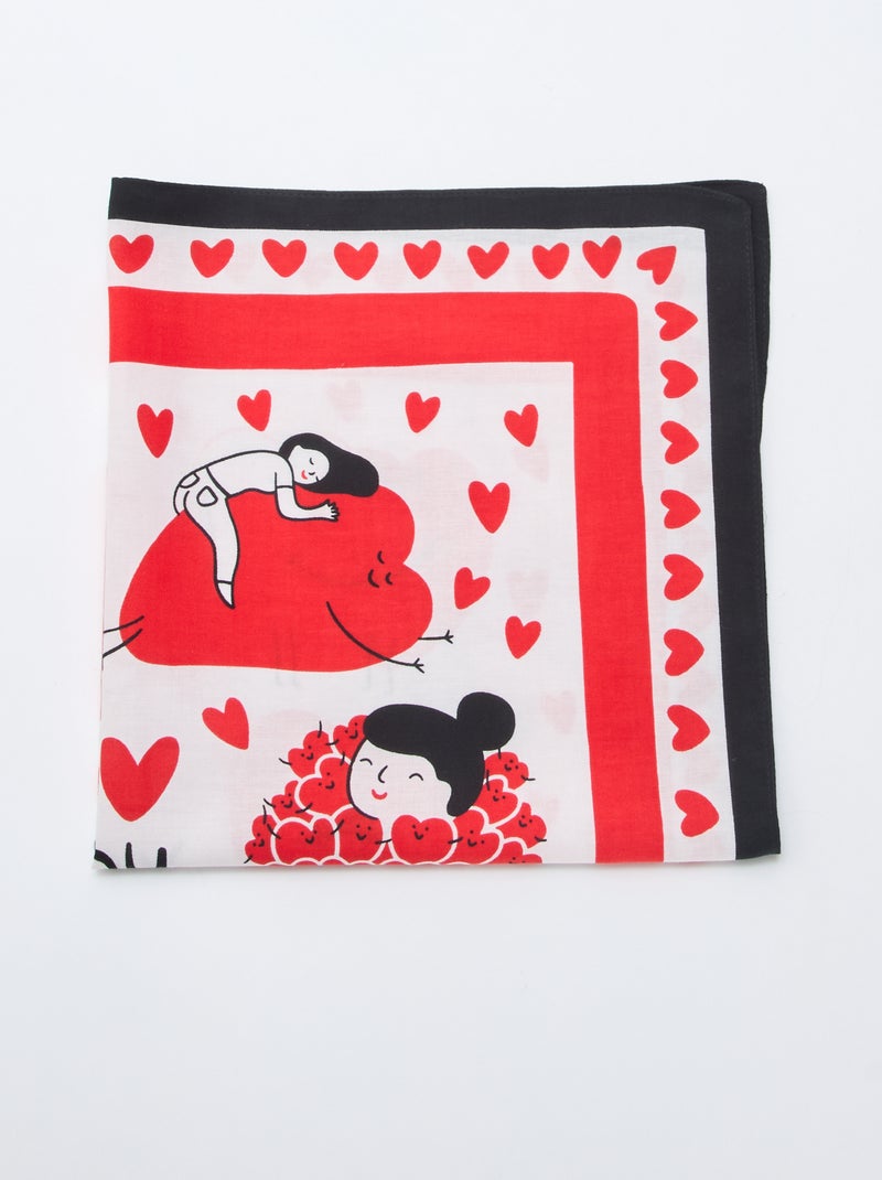 Foulard (65x65 cm) 'Agathe Sorlet x Kiabi' - San Valentino Bianco - Kiabi