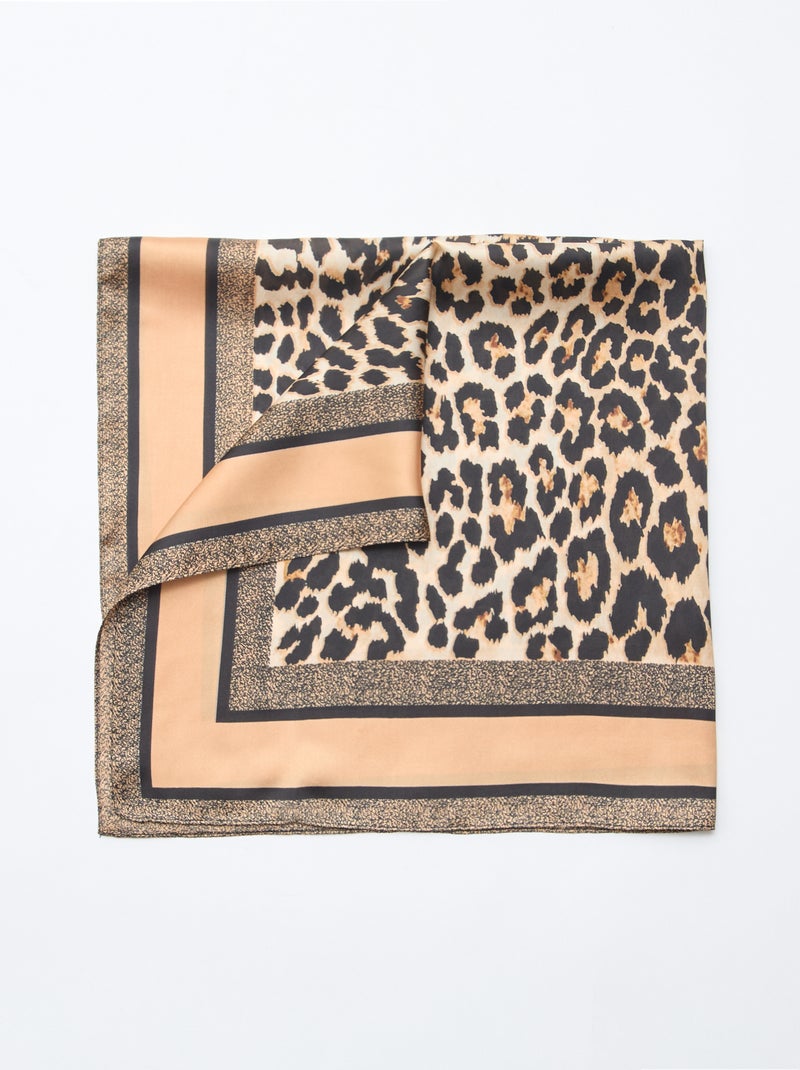Foulard a motivi - 70 x 70 cm Marrone - Kiabi