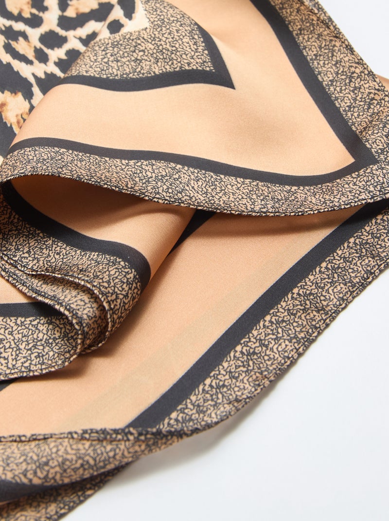 Foulard a motivi - 70 x 70 cm Marrone - Kiabi