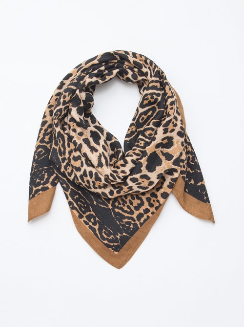 Foulard con motivi leopardati - 90 x 90 cm - Kiabi