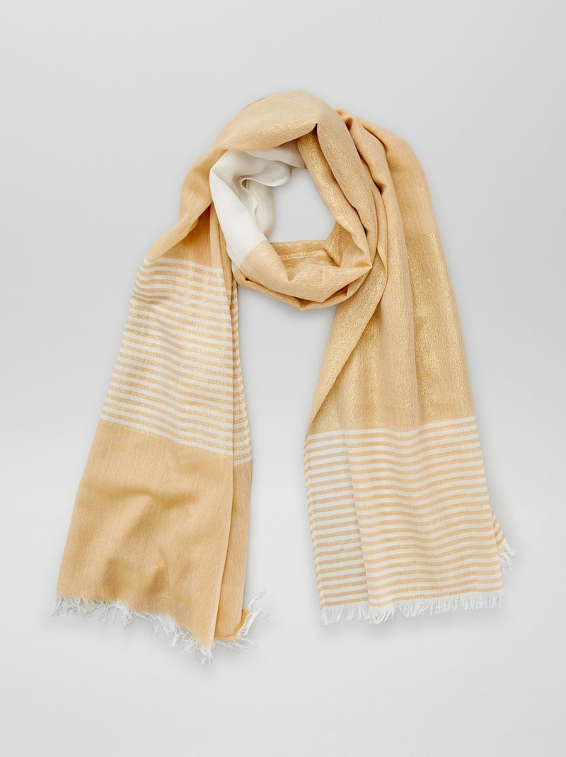 Foulard dorato a righe cammello - Kiabi