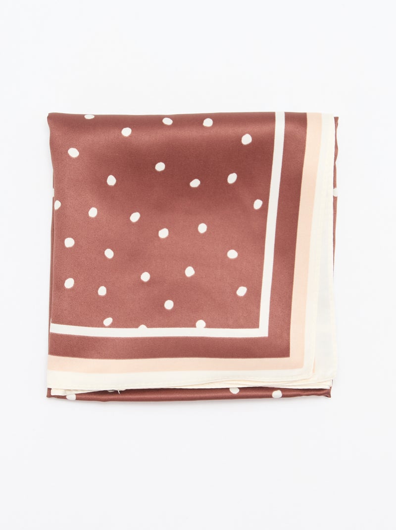 Foulard in raso fantasia (65x65 cm) Marrone - Kiabi