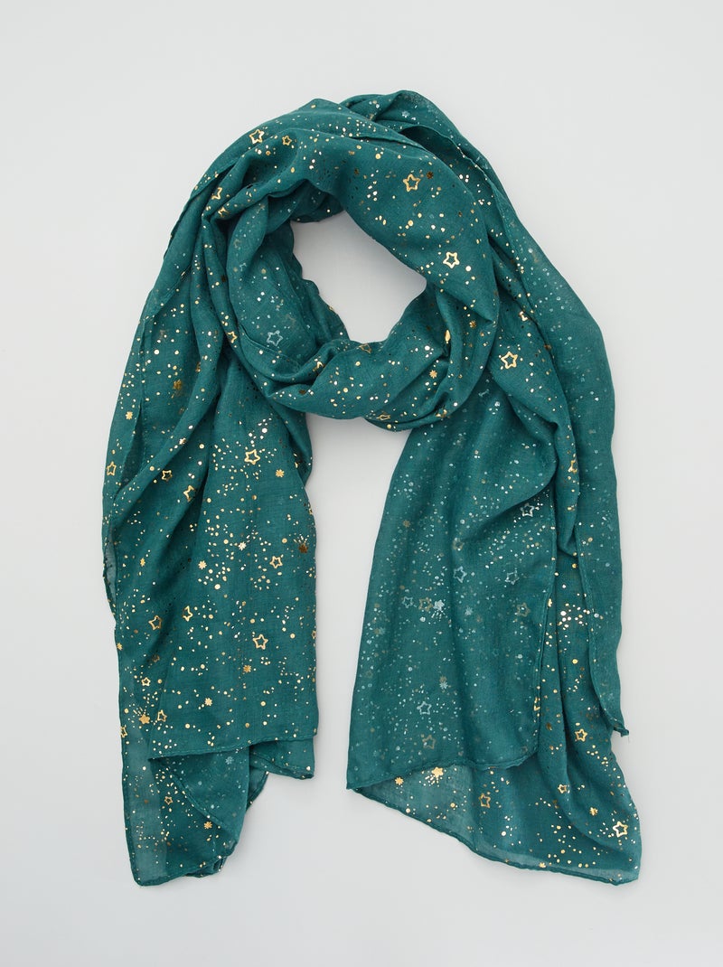 Foulard in voile con stampa stella BEIGE - Kiabi