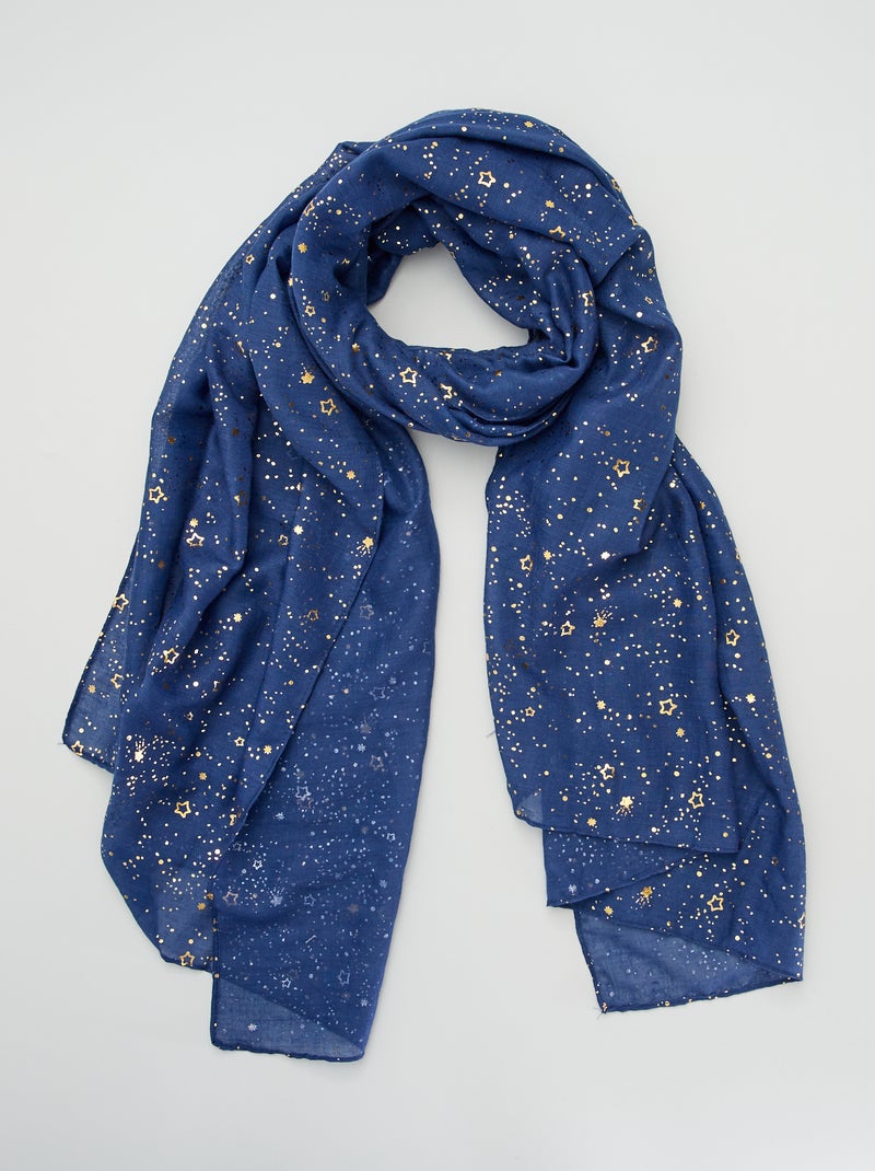 Foulard in voile con stampa stella BLU - Kiabi