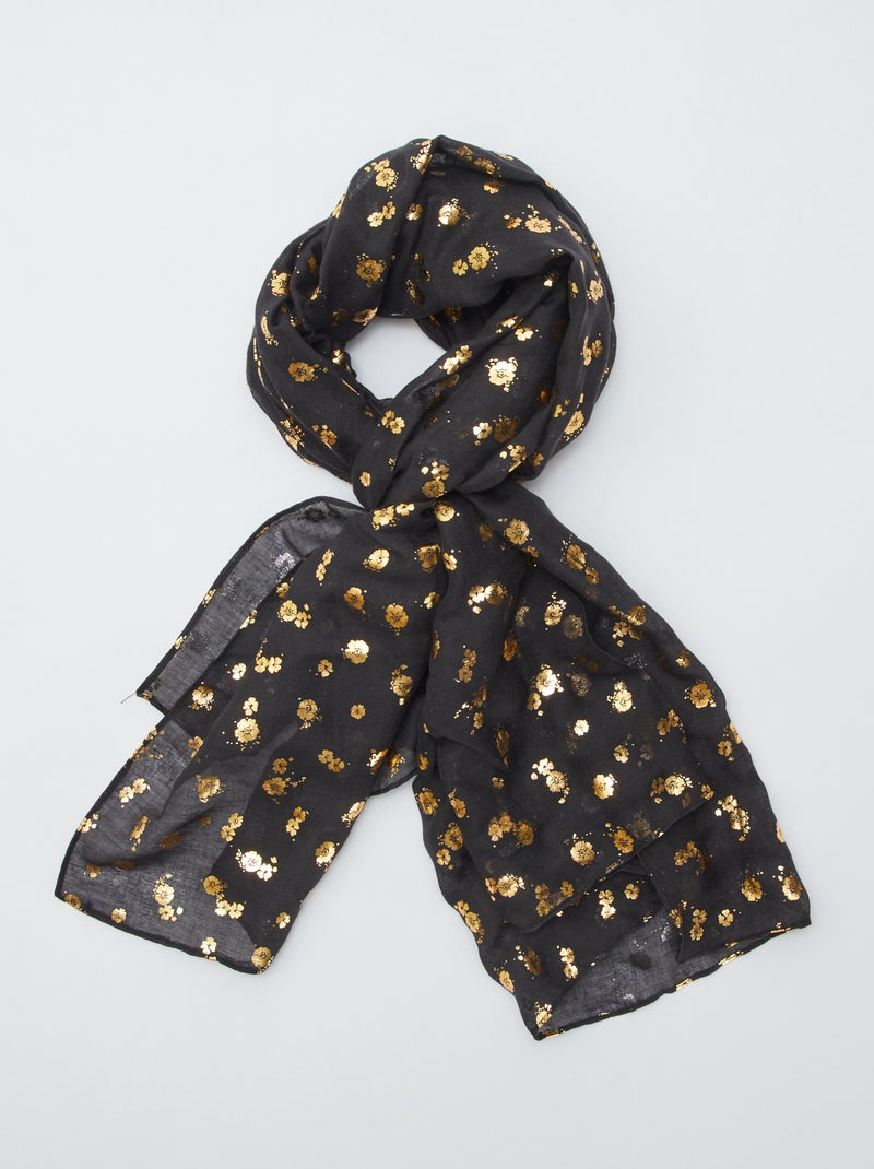 Foulard in voile 'floreale' nero - Kiabi