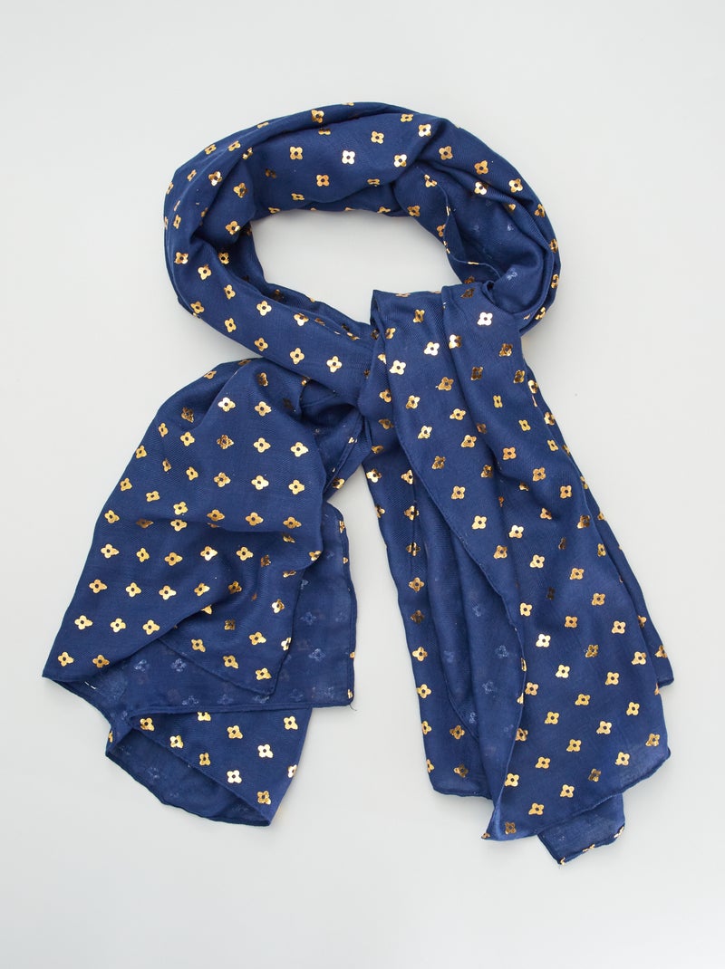 Foulard motivo dorato BLU - Kiabi