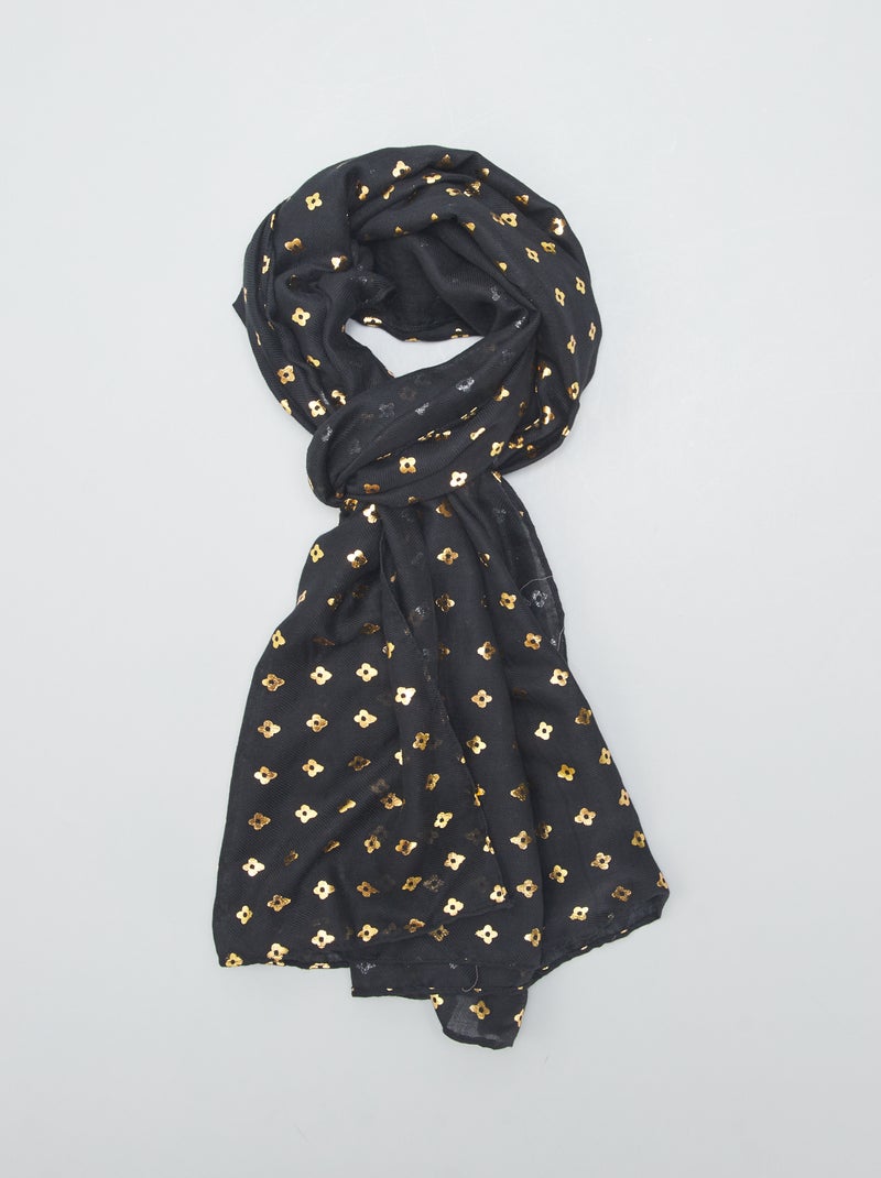Foulard motivo dorato NERO - Kiabi