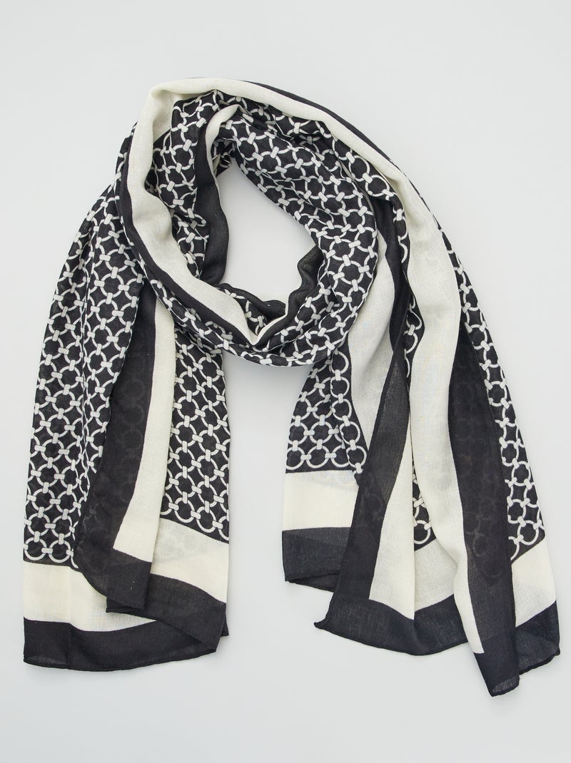 Foulard pesante con motivo fantasia nero/bianco - Kiabi