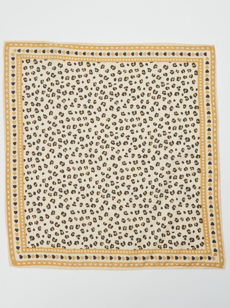 Foulard quadrato con stampa BEIGE - Kiabi