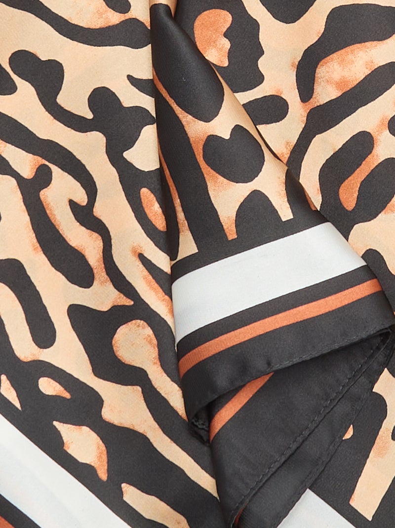 Foulard quadrato con stampa leopardata Nero - Kiabi