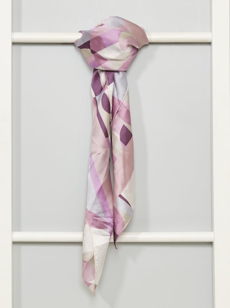 Foulard quadrato effetto satinato stampato VIOLA Kiabi