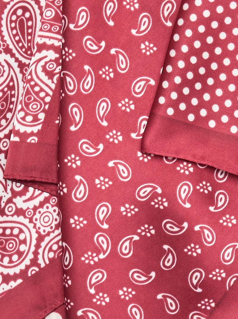 Foulard stampato a 'pois' e 'bandana' Rosso - Kiabi