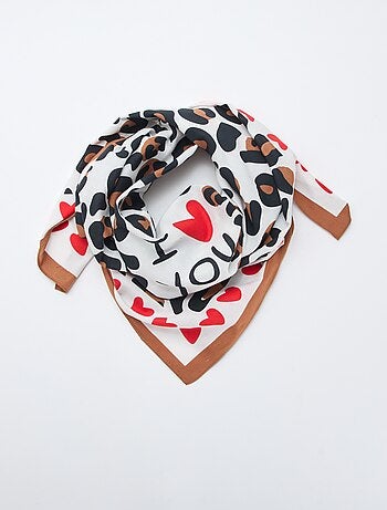Foulard stampato fantasia (100x100 cm) 'Agathe Sorlet x Kiabi' - San Valentino
