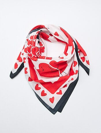 Foulard stampato fantasia (100x100 cm) 'Agathe Sorlet x Kiabi' - San Valentino