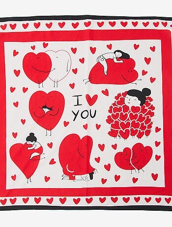 Foulard stampato fantasia (100x100 cm) 'Agathe Sorlet x Kiabi' - San Valentino