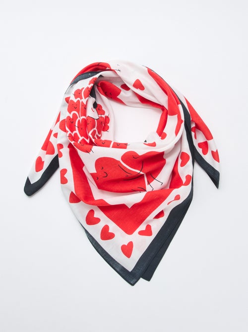 Foulard stampato fantasia (100x100 cm) 'Agathe Sorlet x Kiabi' - San Valentino - Kiabi
