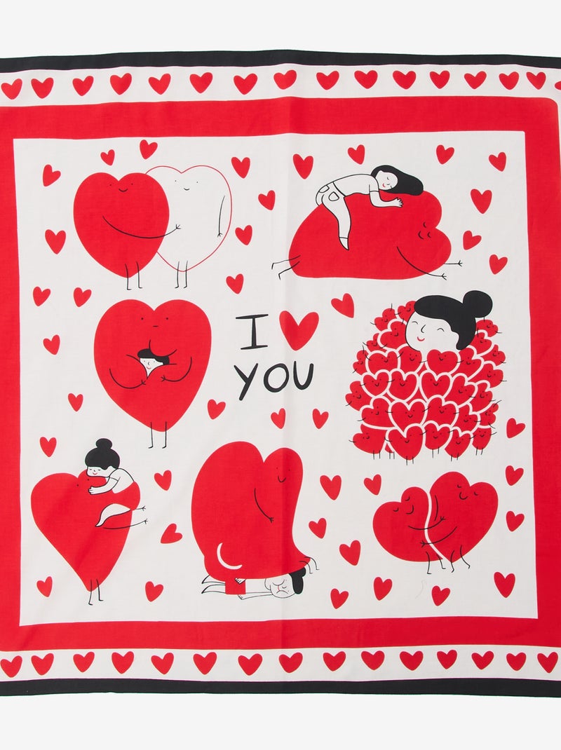 Foulard stampato fantasia (100x100 cm) 'Agathe Sorlet x Kiabi' - San Valentino Bianco - Kiabi