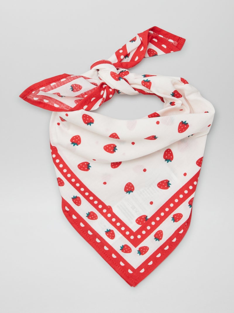 Foulard stampato 'fragole' BIANCO - Kiabi