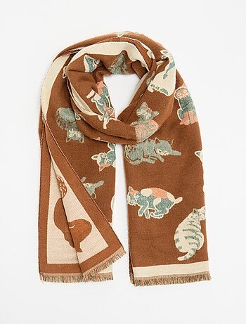 Foulard stampato 'gatti'