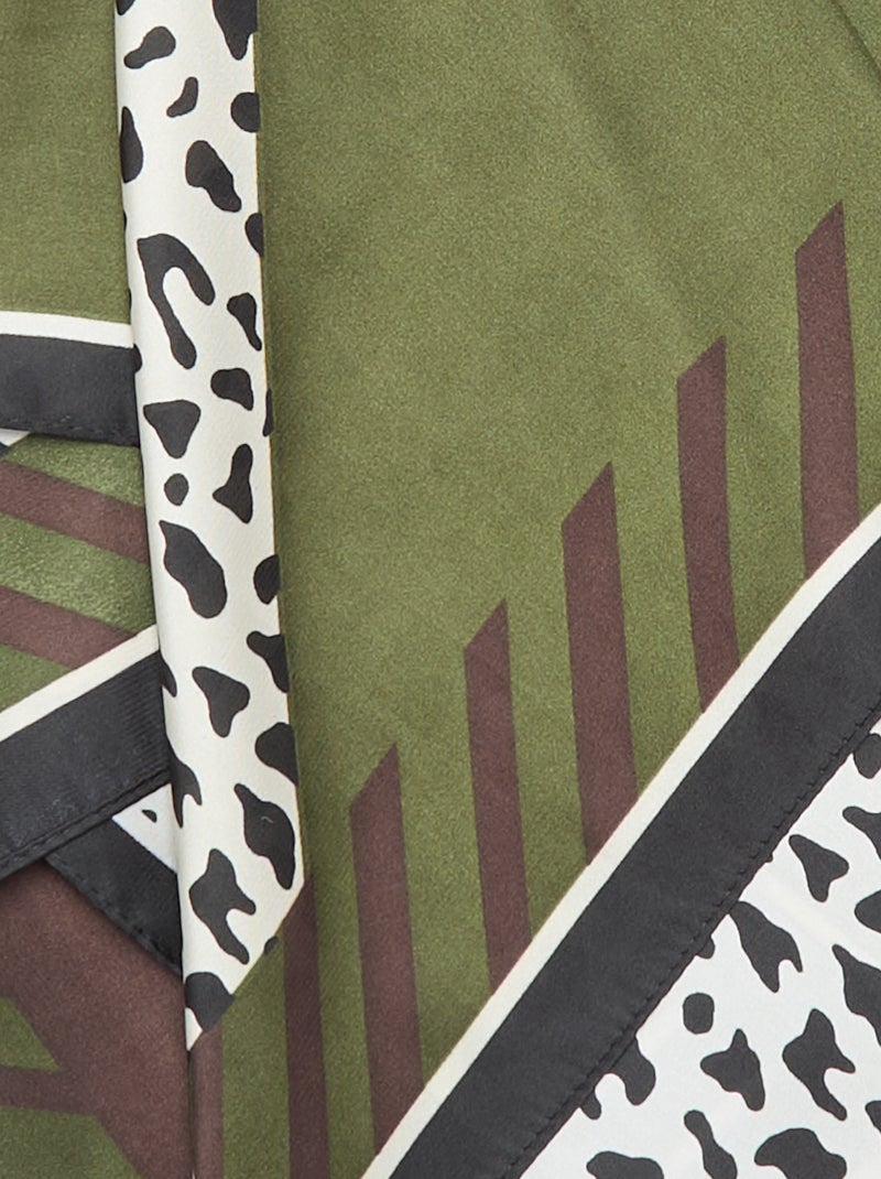 Foulard stampato leopardato Kaki - Kiabi